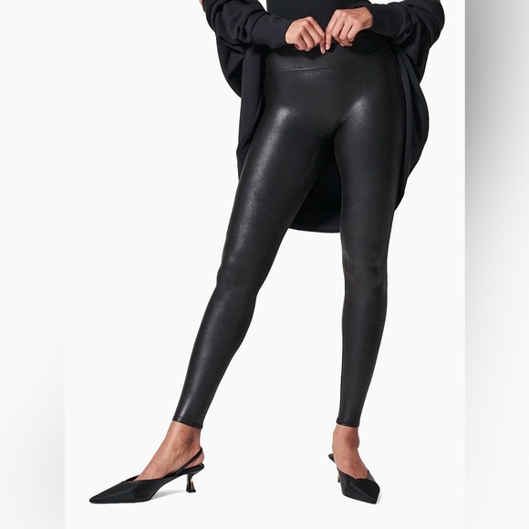 NWT SPANX Black Faux Leather Leggings Size XL - Picture 2 of 8